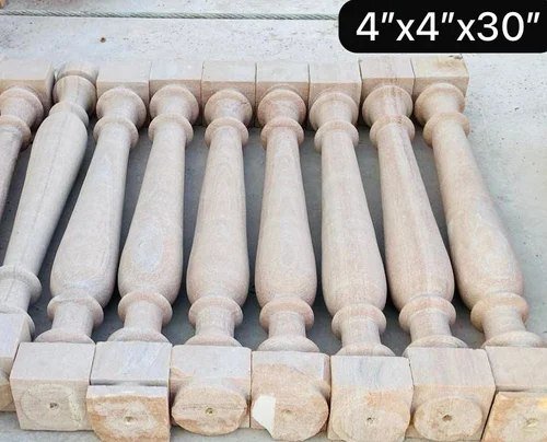 Sandstone pillars and balusters