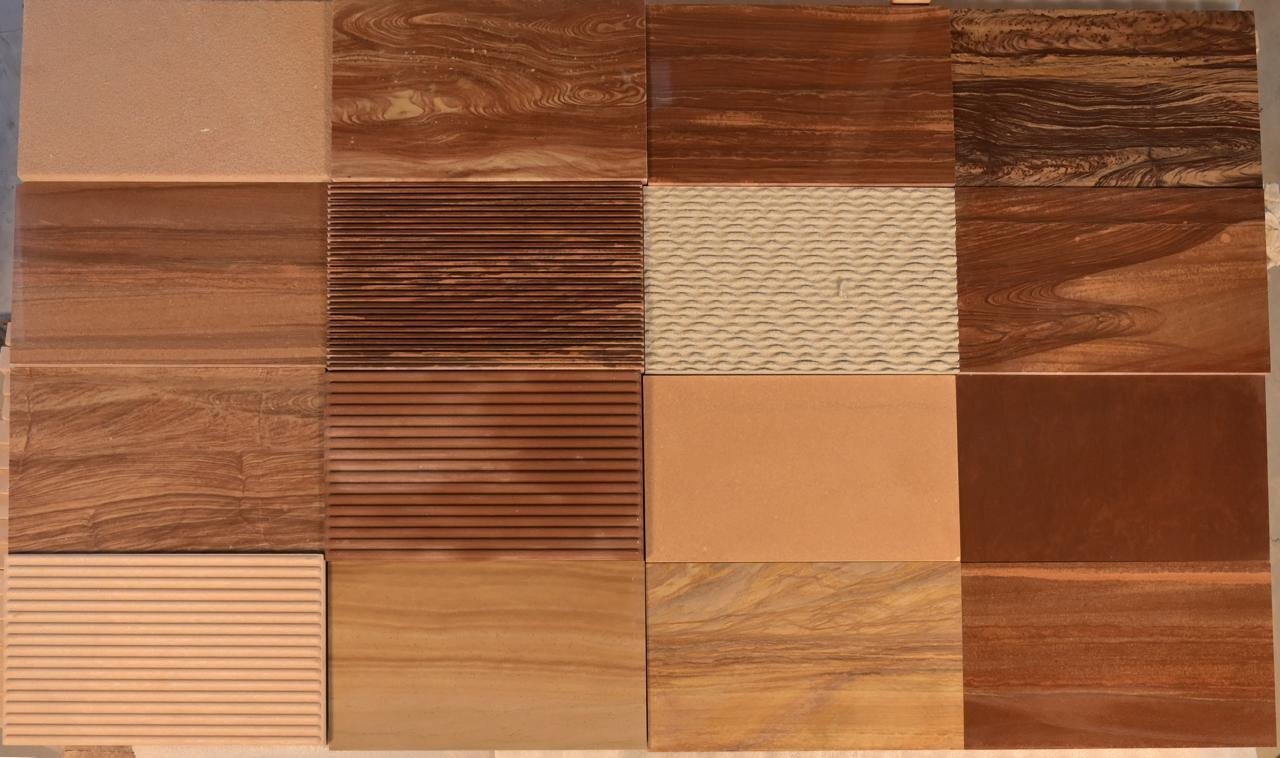 Sandstone finish and texture sample grid